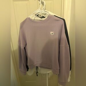 Lavender Sweatshirt with Bear Patch